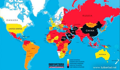 mapa Día Mundial de la Libertad de Prensa 3 de Mayo